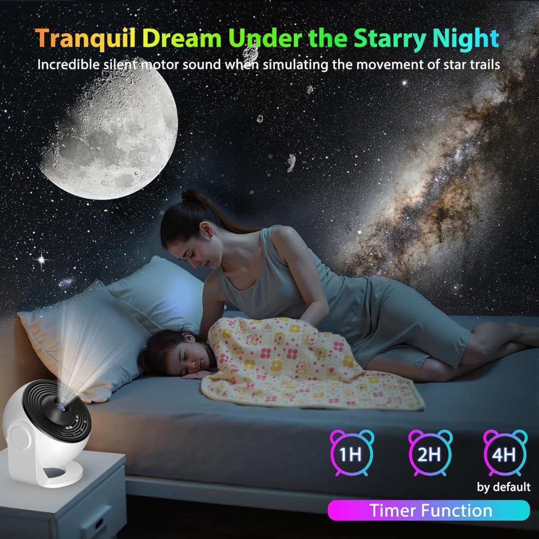Oriox Proyector de Galaxia 360° con 13 Discos Intercambiables – Luz Nocturna HD para Dormitorio